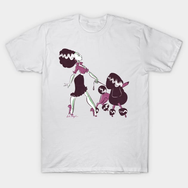 The Bride of Frankenstein takes a walk T-Shirt by SavannahAlexandraArt